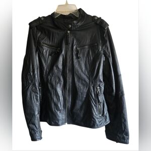Rivet Black Leather Moto Jacket